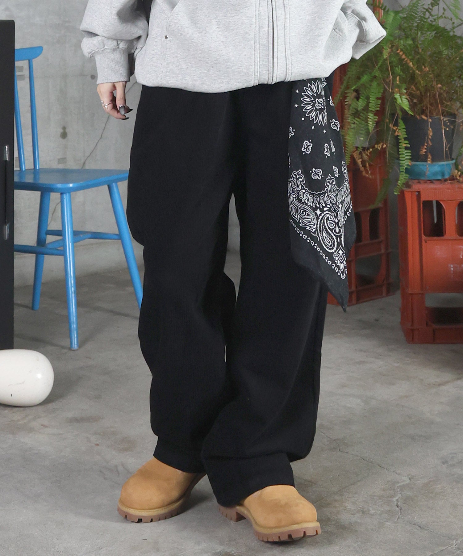 コーデュロイ ワイドパンツ