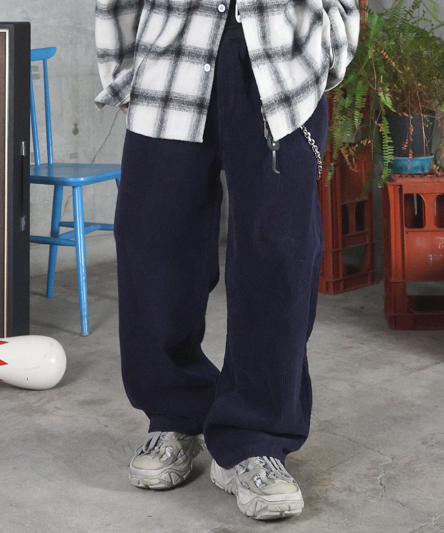 コーデュロイ ワイドパンツ