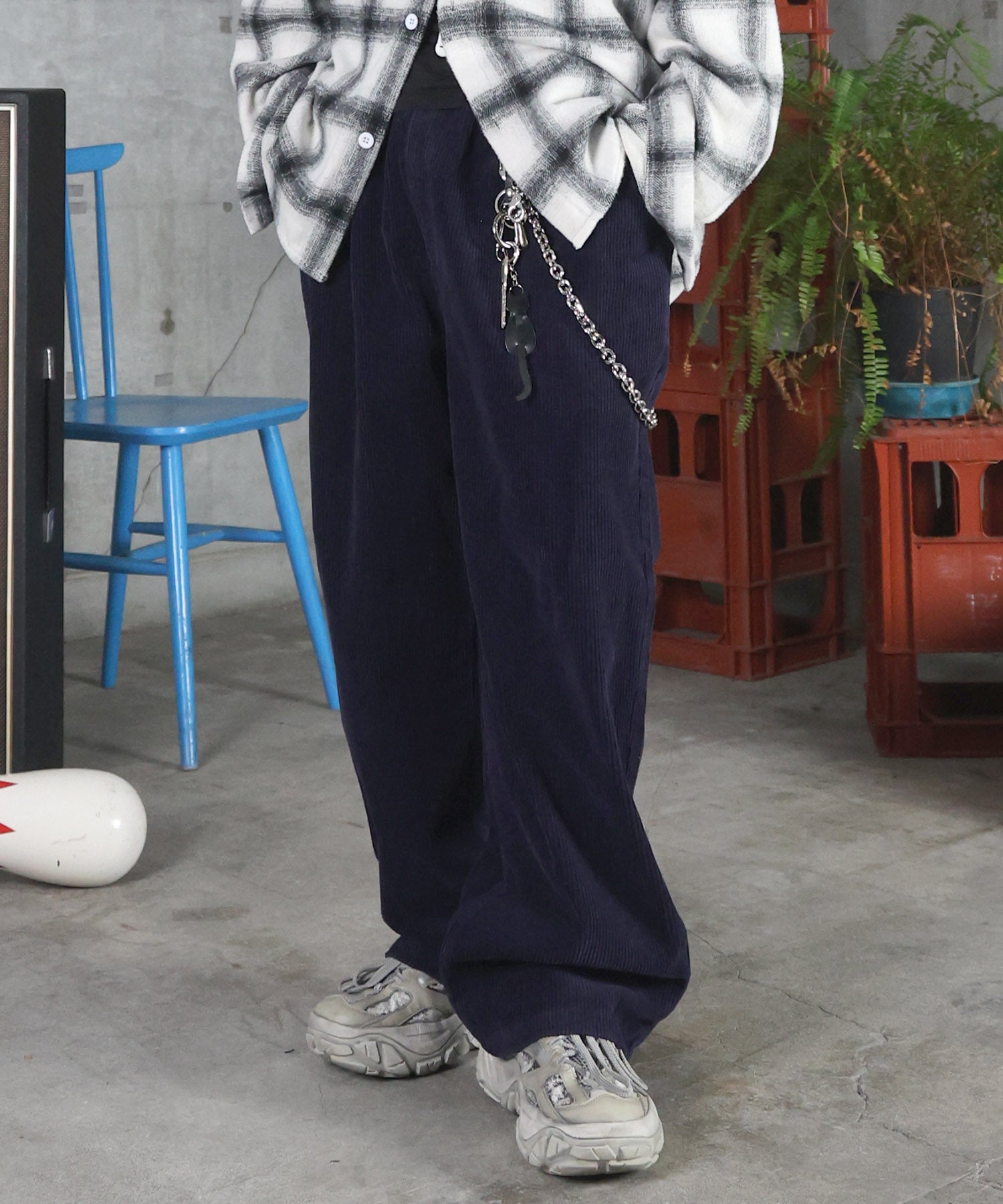 コーデュロイ ワイドパンツ