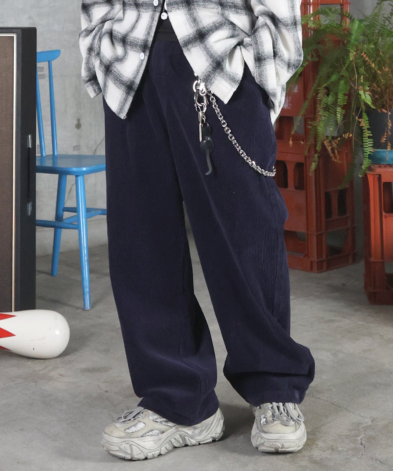 コーデュロイ ワイドパンツ