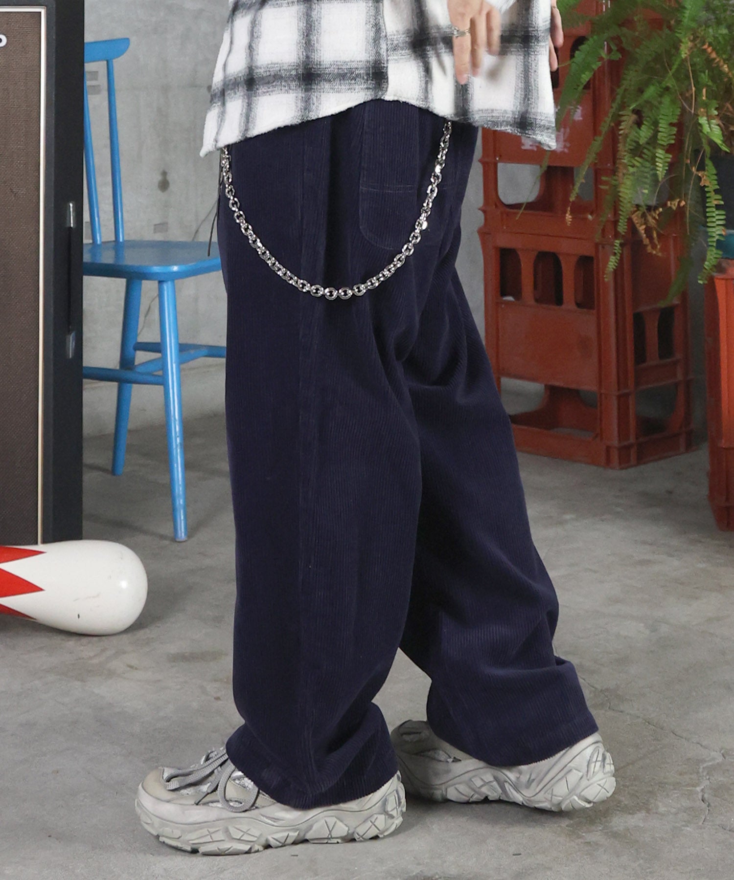 コーデュロイ ワイドパンツ