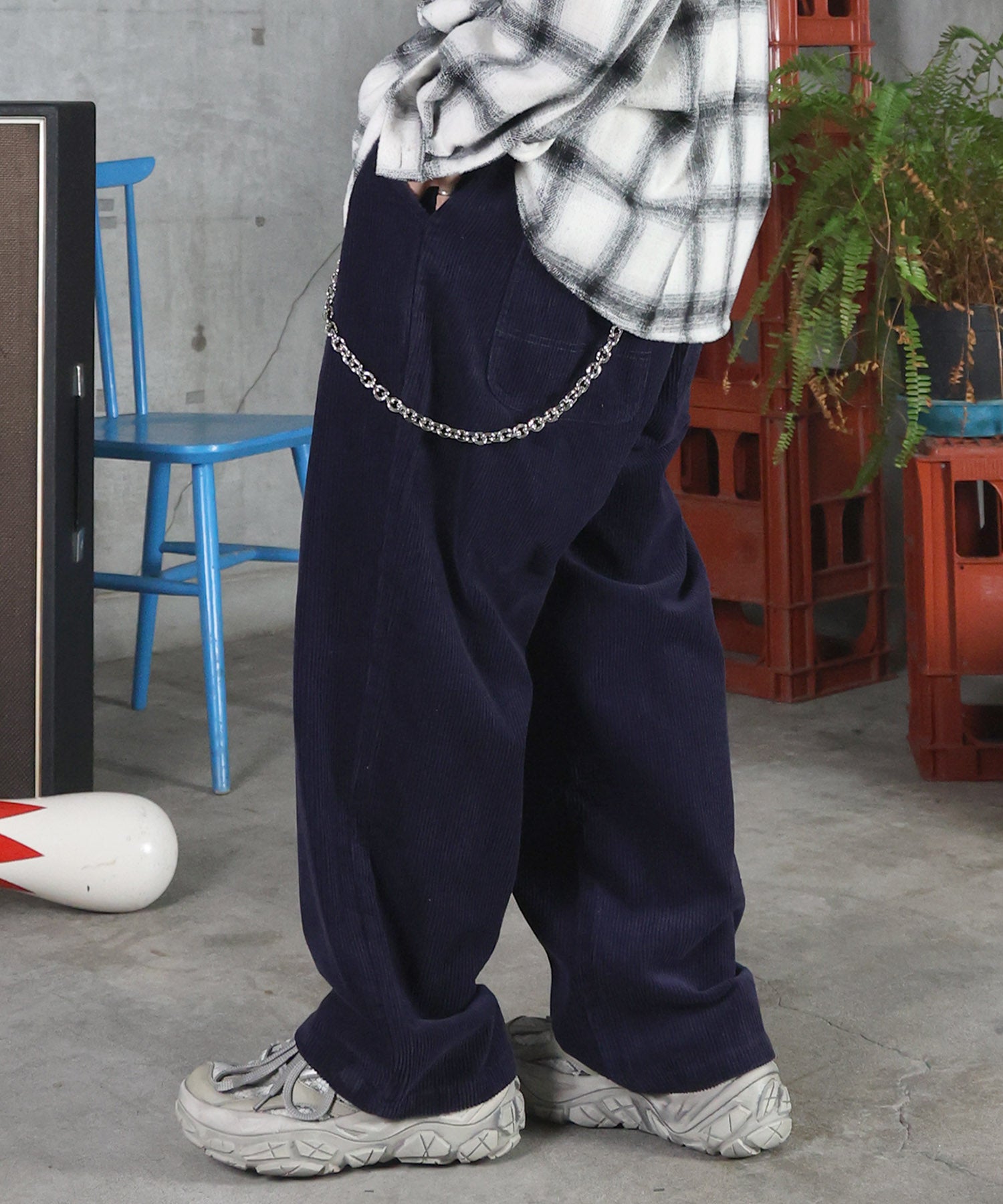 コーデュロイ ワイドパンツ