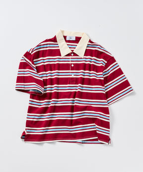 TURNED POCKET BORDER POLO / 折り返しボーダーポロシャツ
