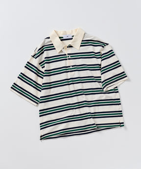 TURNED POCKET BORDER POLO / 折り返しボーダーポロシャツ