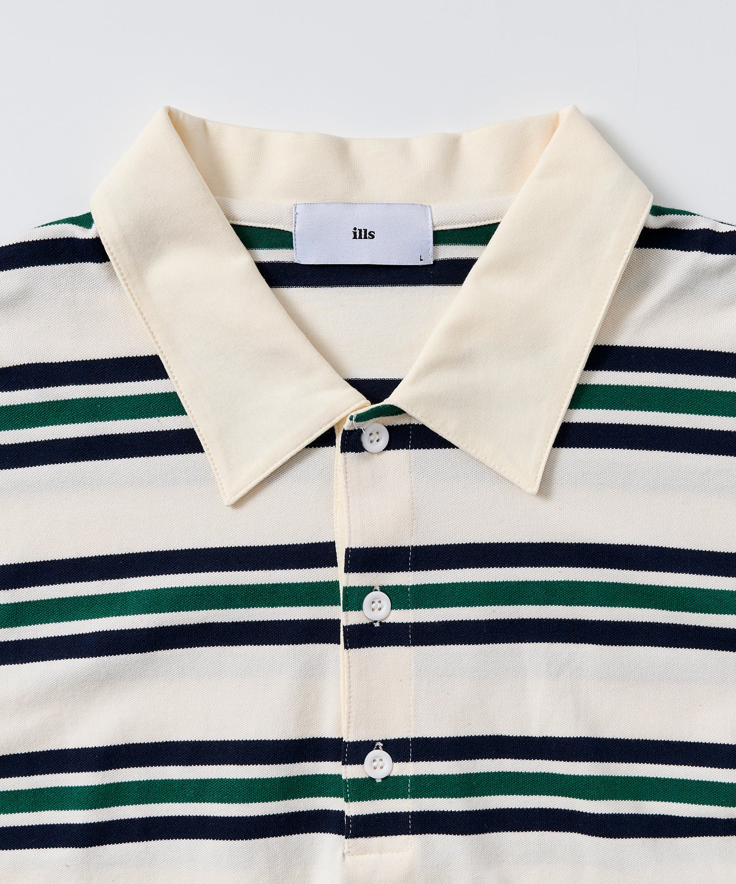 TURNED POCKET BORDER POLO / 折り返しボーダーポロシャツ