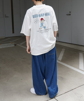 25SS【RED CAP GIRL】バックプリント ビッグシルエット半袖Tシャツ