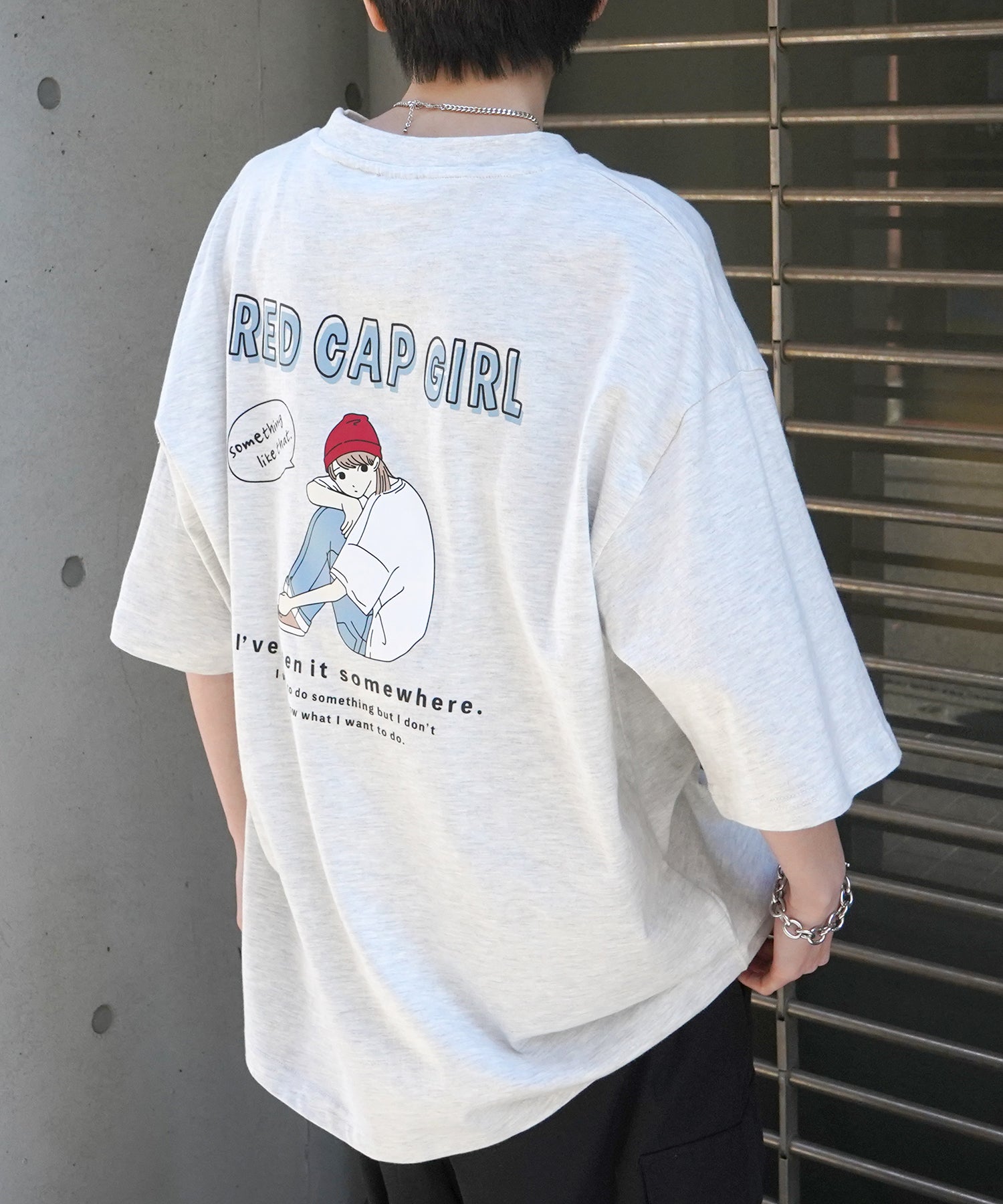 25SS【RED CAP GIRL】バックプリント ビッグシルエット半袖Tシャツ