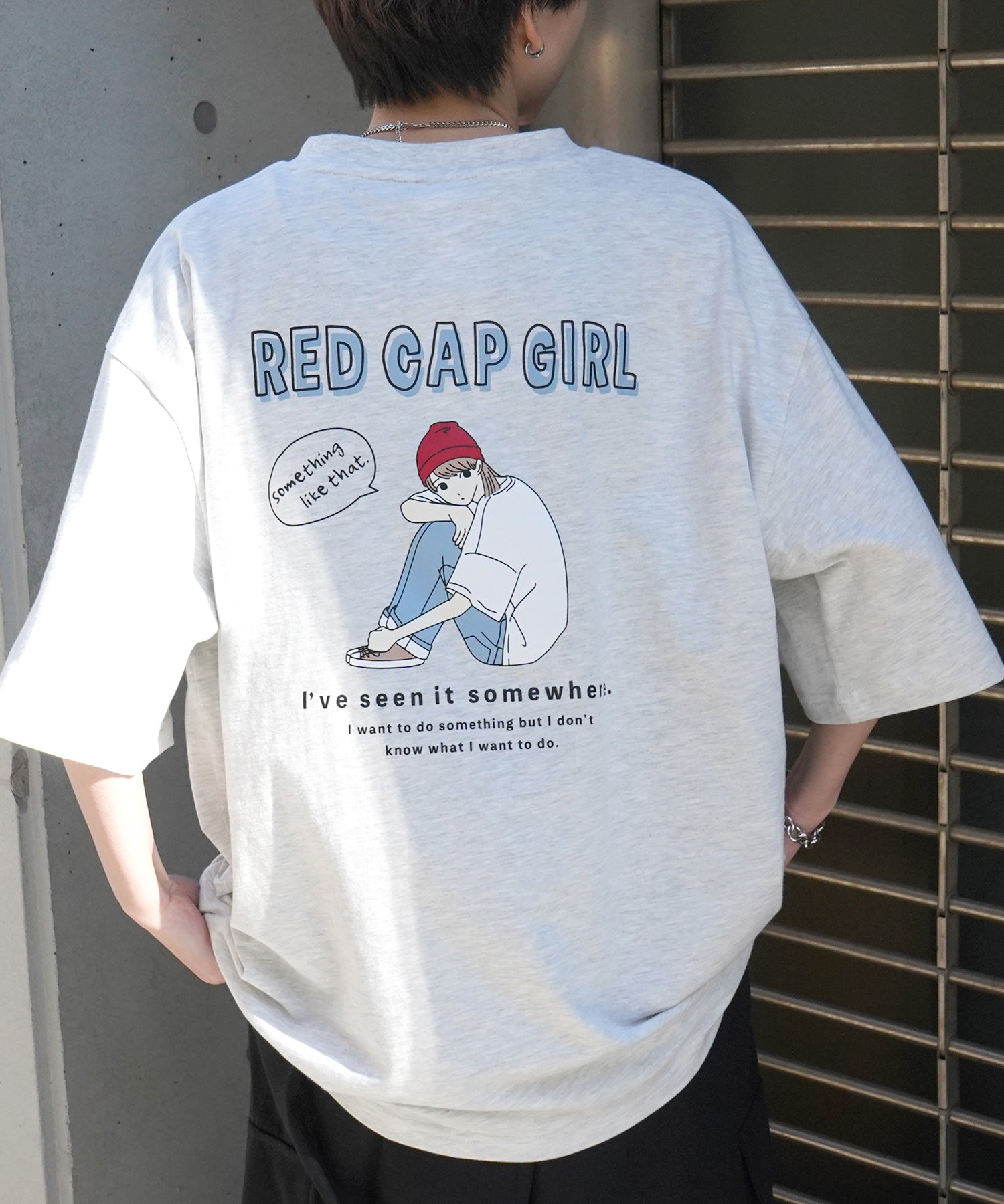 25SS【RED CAP GIRL】バックプリント ビッグシルエット半袖Tシャツ