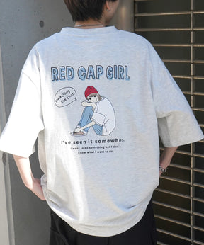 25SS【RED CAP GIRL】バックプリント ビッグシルエット半袖Tシャツ