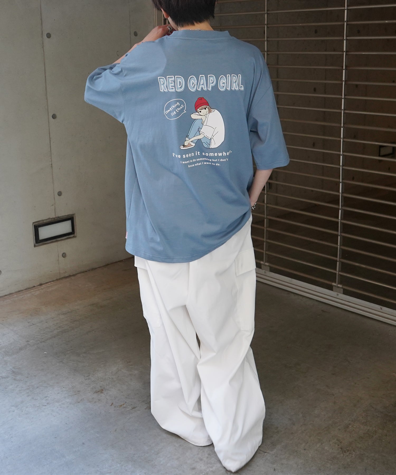 25SS【RED CAP GIRL】バックプリント ビッグシルエット半袖Tシャツ