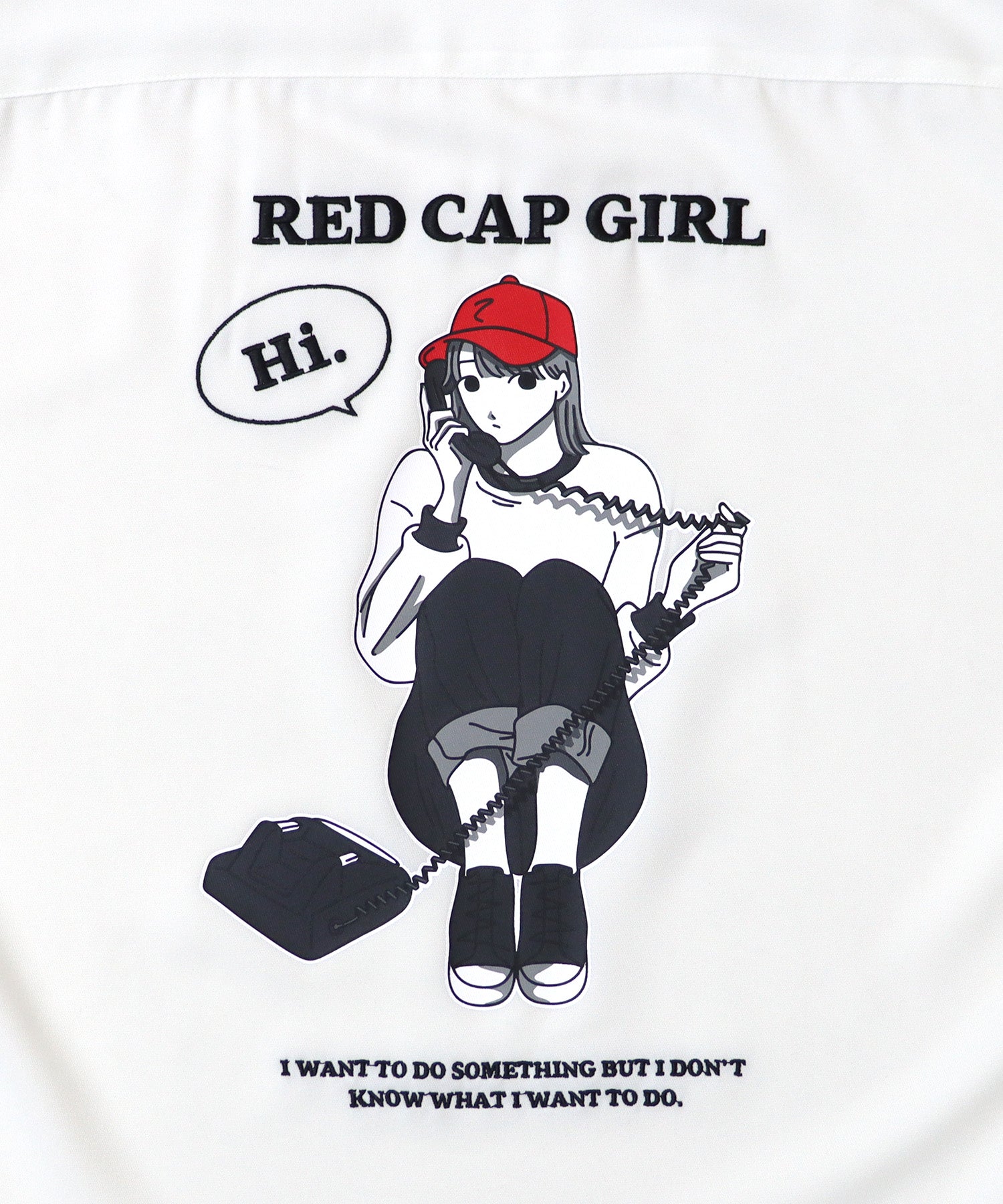 【RED CAP GIRL】25SS バック刺繍 クレリック 配色 ビッグシルエット長袖シャツ