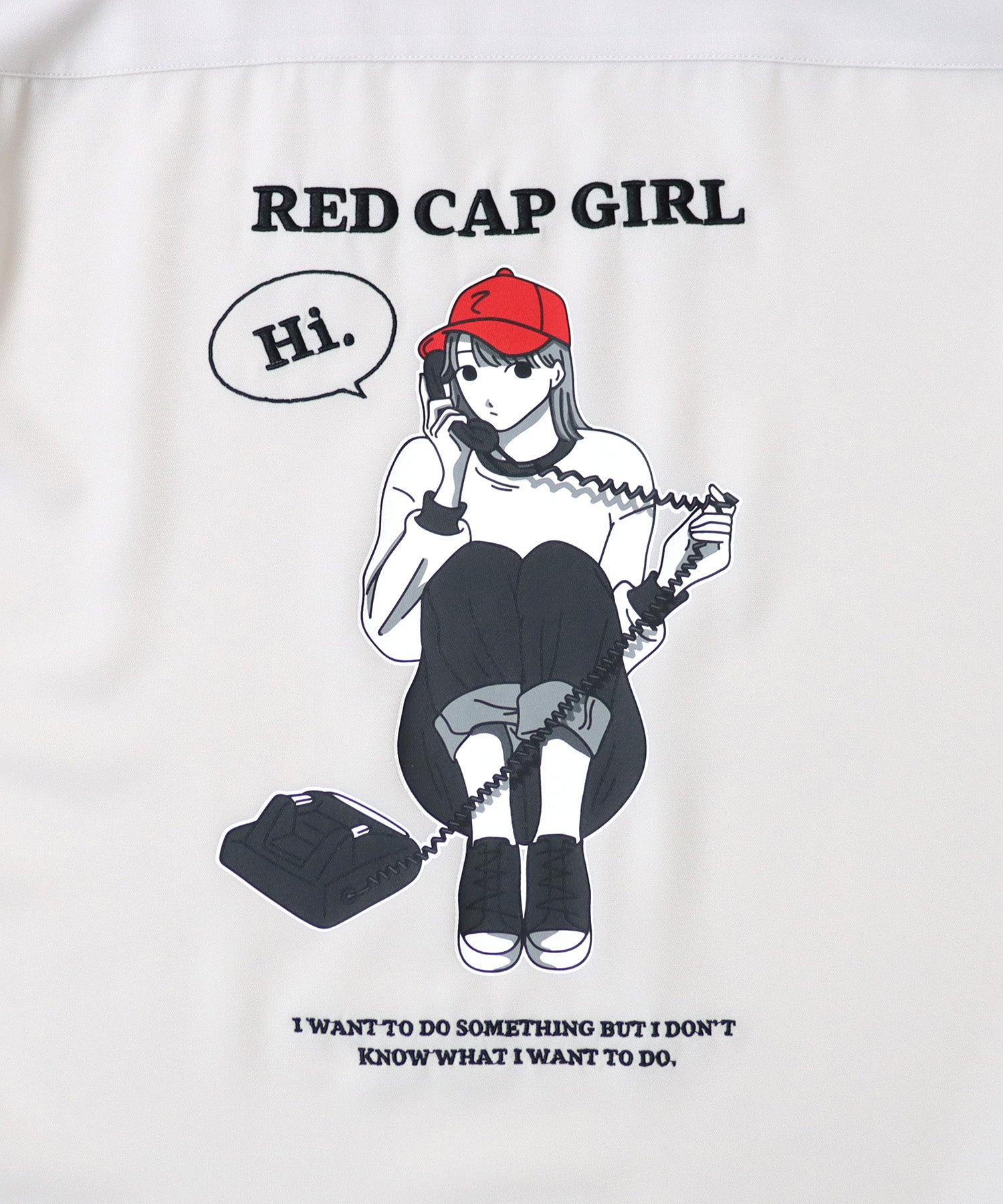 【RED CAP GIRL】25SS バック刺繍 クレリック 配色 ビッグシルエット長袖シャツ