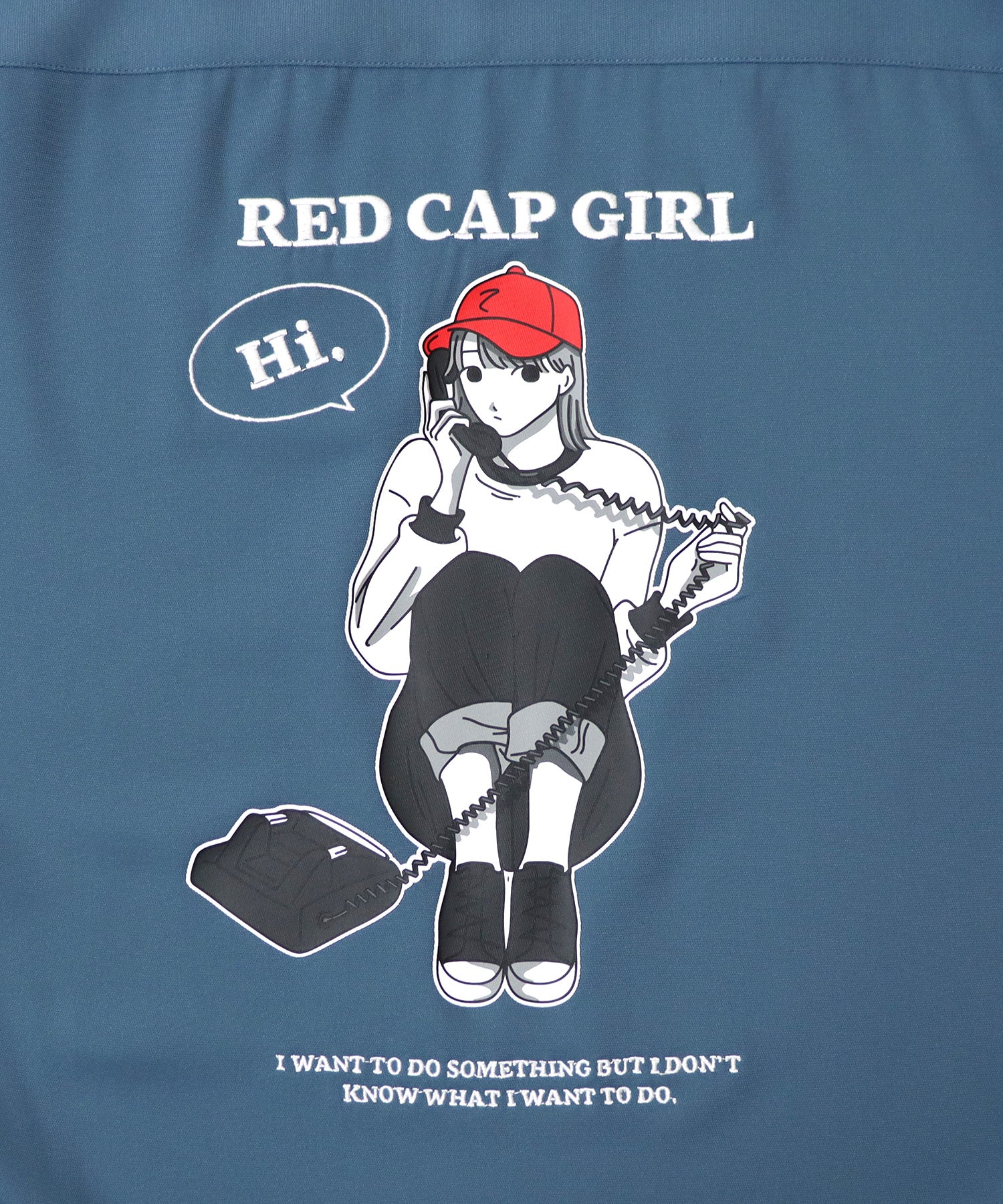 【RED CAP GIRL】25SS バック刺繍 クレリック 配色 ビッグシルエット長袖シャツ