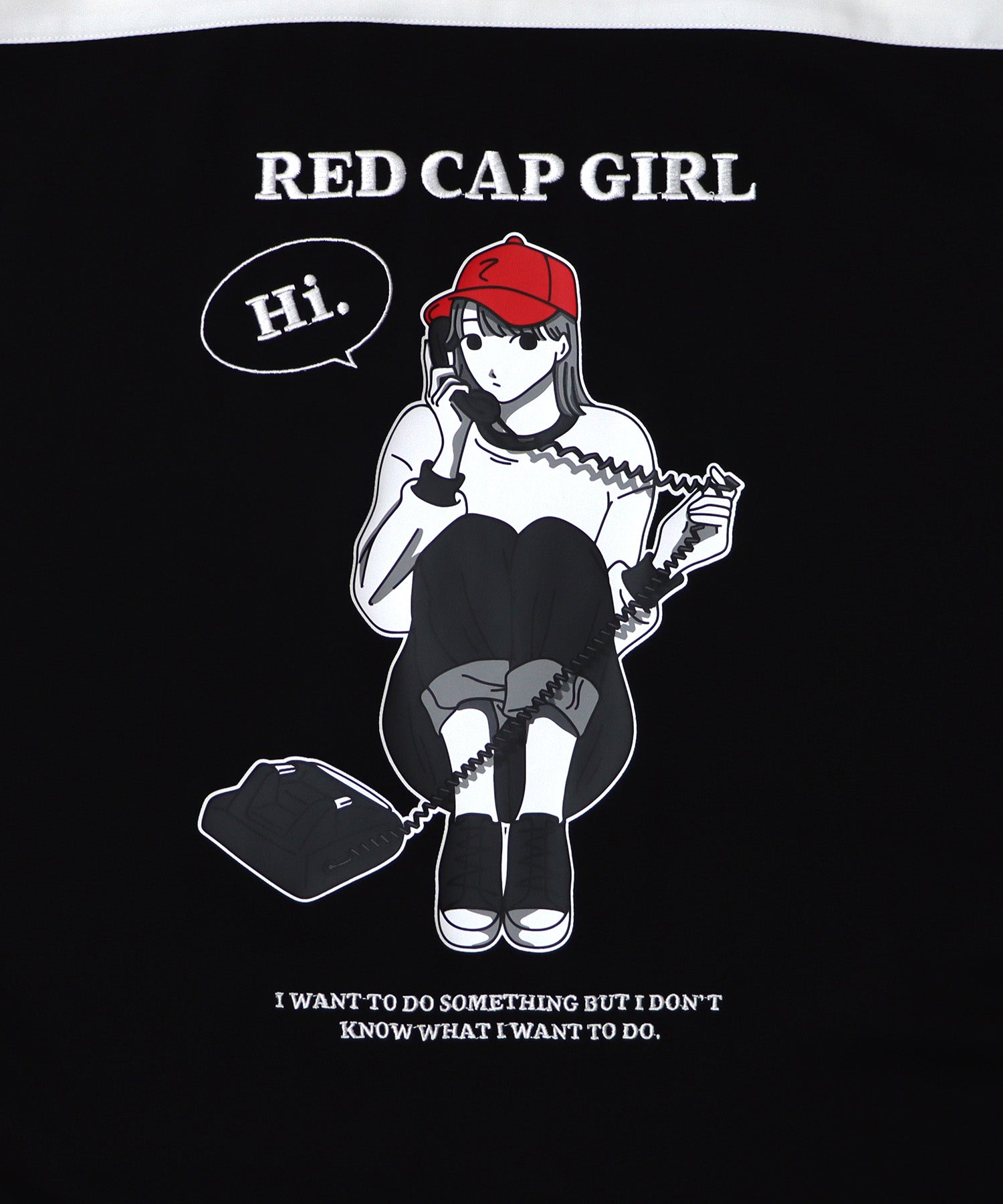 【RED CAP GIRL】25SS バック刺繍 クレリック 配色 ビッグシルエット長袖シャツ