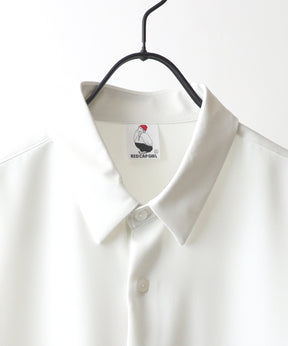 【RED CAP GIRL】25SS バックプリント クレリック 配色 ビッグシルエット長袖シャツ