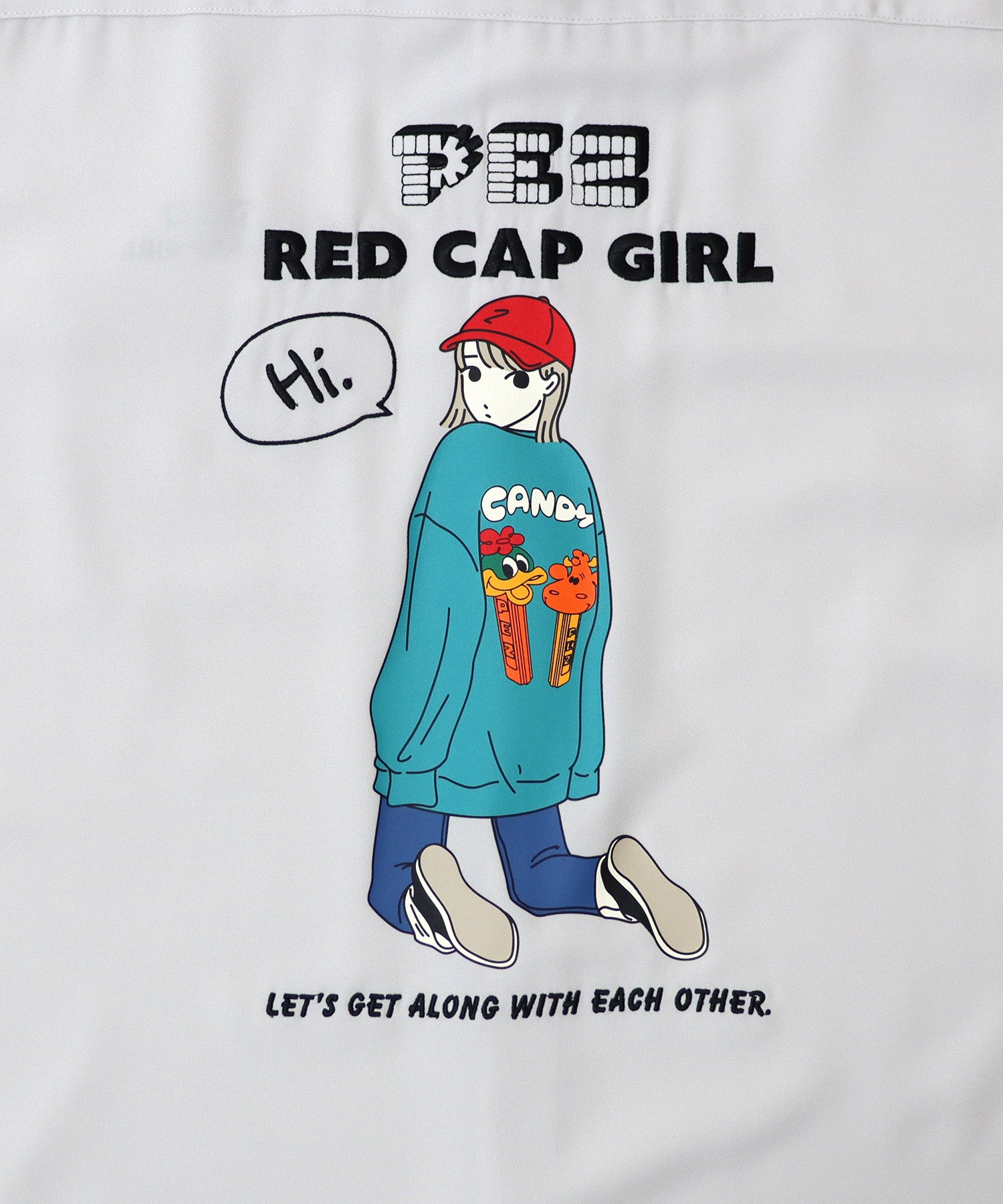 【PEZ × RED CAP GIRL】コラボ 25SS  無地 / クレリック配色 長袖ビッグシルエットシャツ
