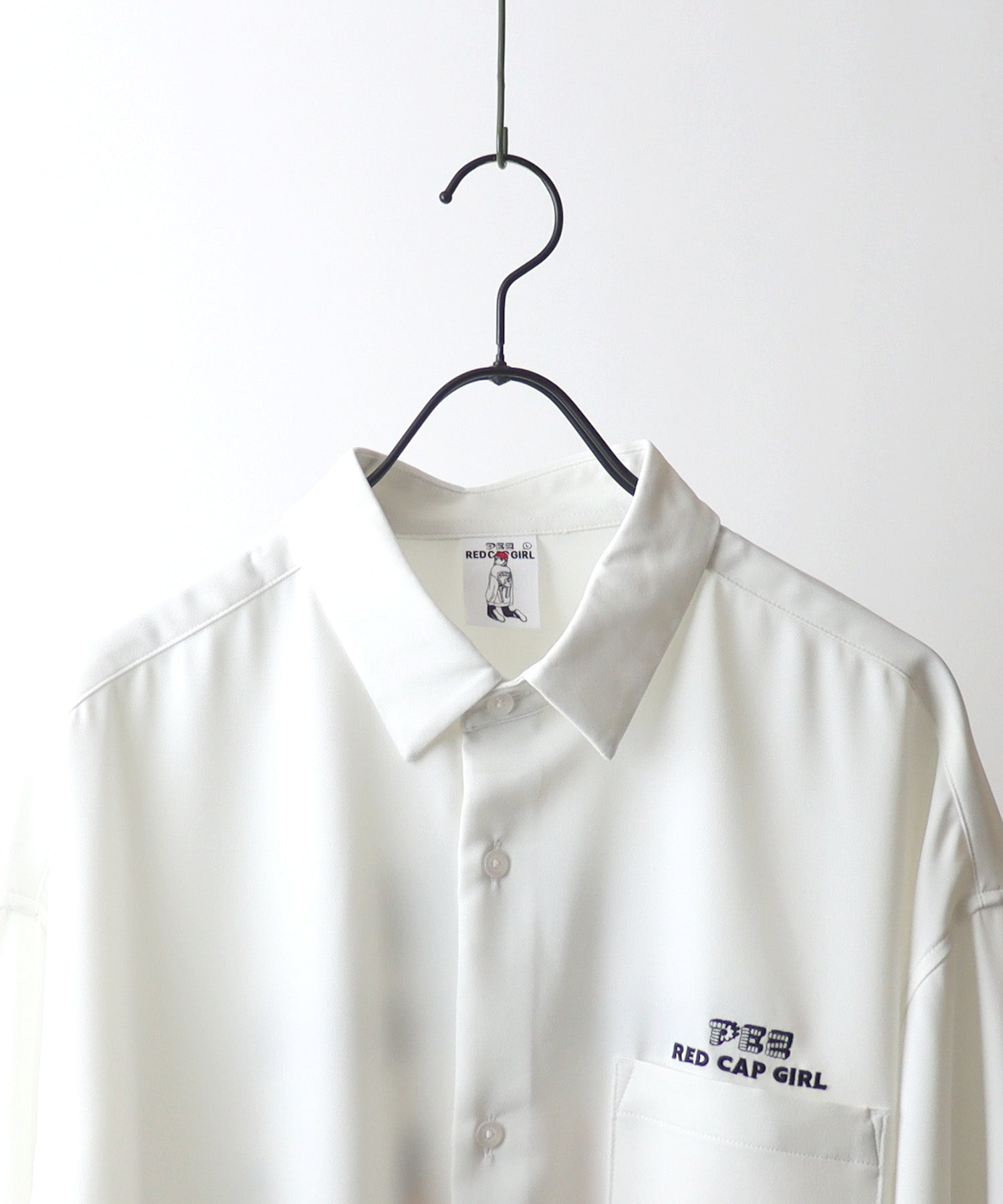【PEZ × RED CAP GIRL】コラボ 25SS  無地 / クレリック配色 長袖ビッグシルエットシャツ