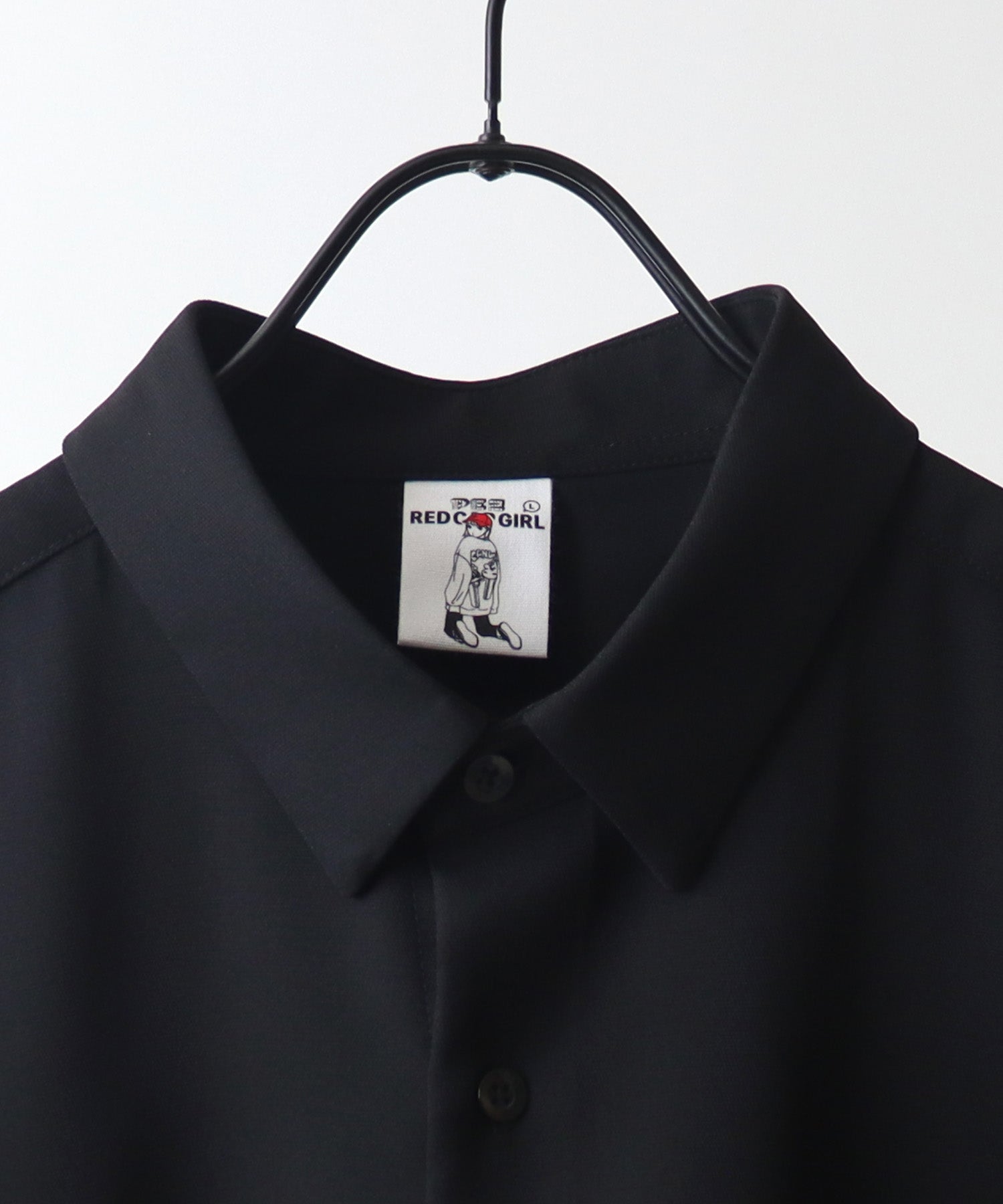 【PEZ × RED CAP GIRL】コラボ 25SS  無地 / クレリック配色 長袖ビッグシルエットシャツ