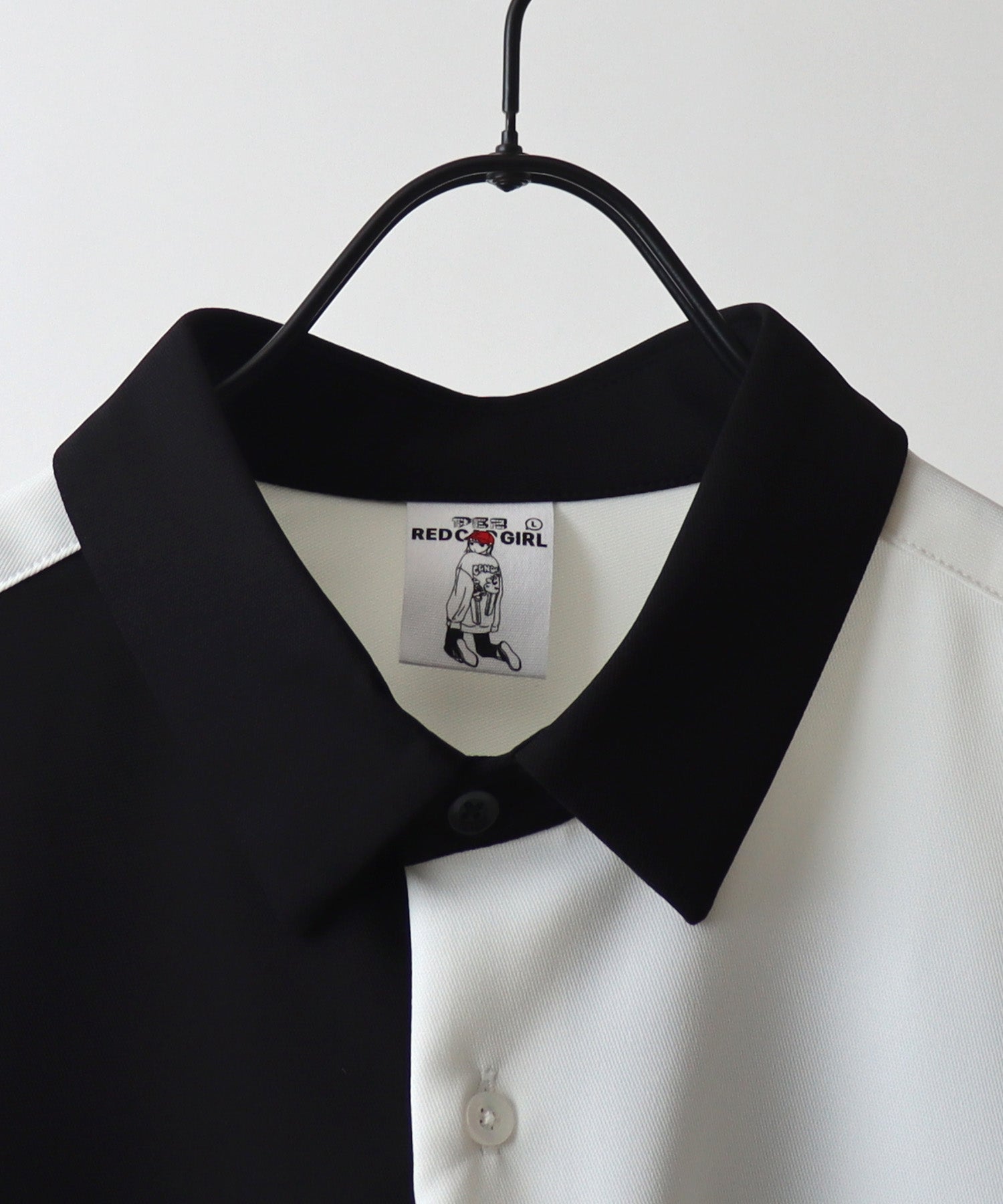 【PEZ × RED CAP GIRL】コラボ 25SS  無地 / クレリック配色 長袖ビッグシルエットシャツ