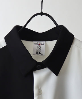 【PEZ × RED CAP GIRL】コラボ 25SS  無地 / クレリック配色 長袖ビッグシルエットシャツ