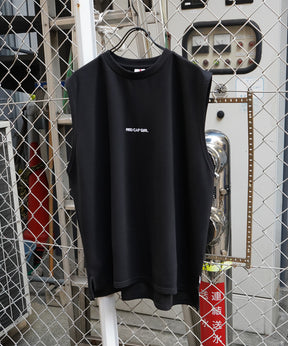 【RED CAP GIRL】24SS とろみドレープ バックプリント ノースリーブ ポンチカットソー