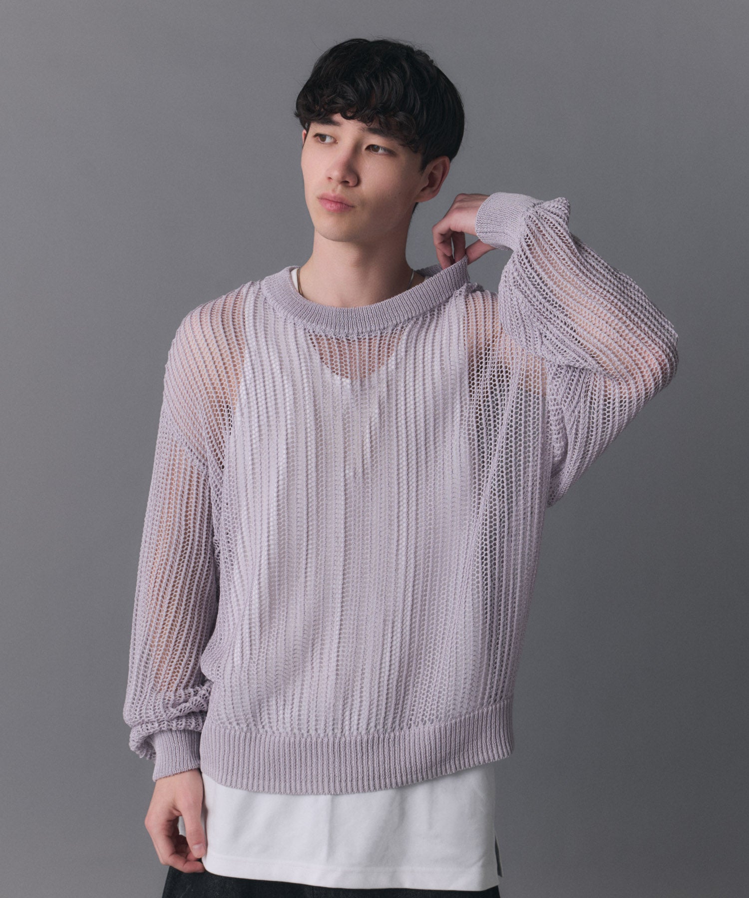 Basic Sheer Knit Pullover / ベーシック シアーニットプルオーバー