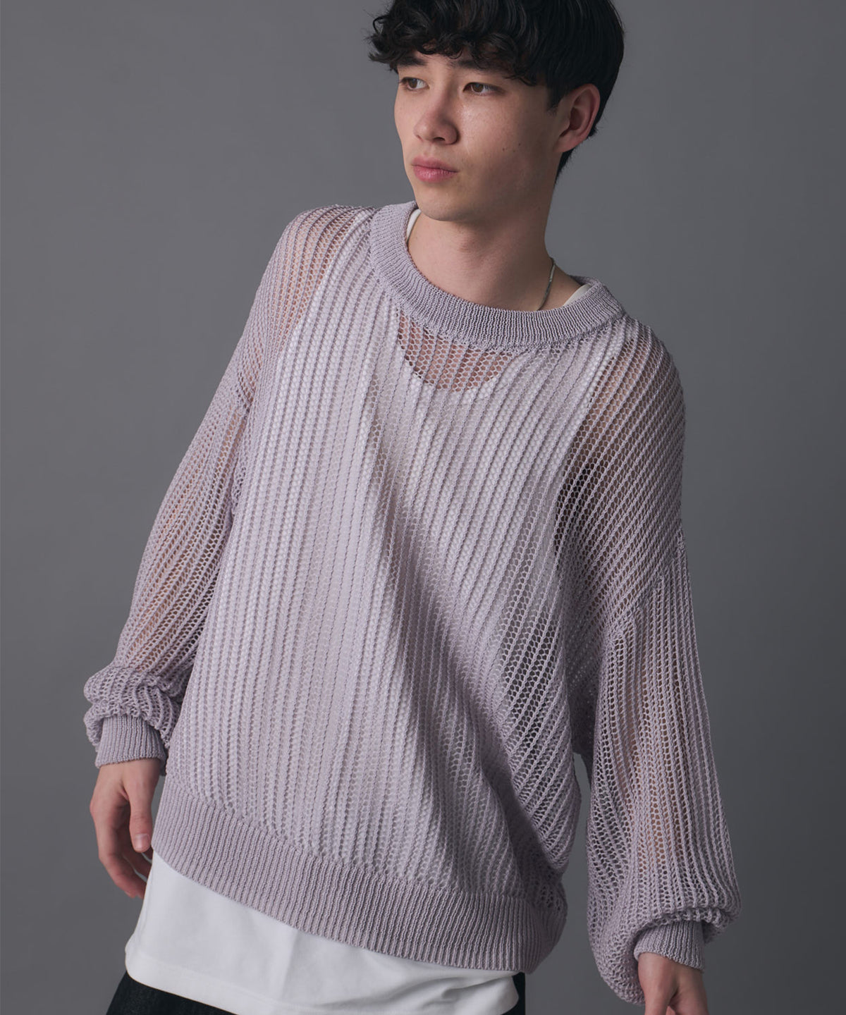 Basic Sheer Knit Pullover / ベーシック シアーニットプルオーバー