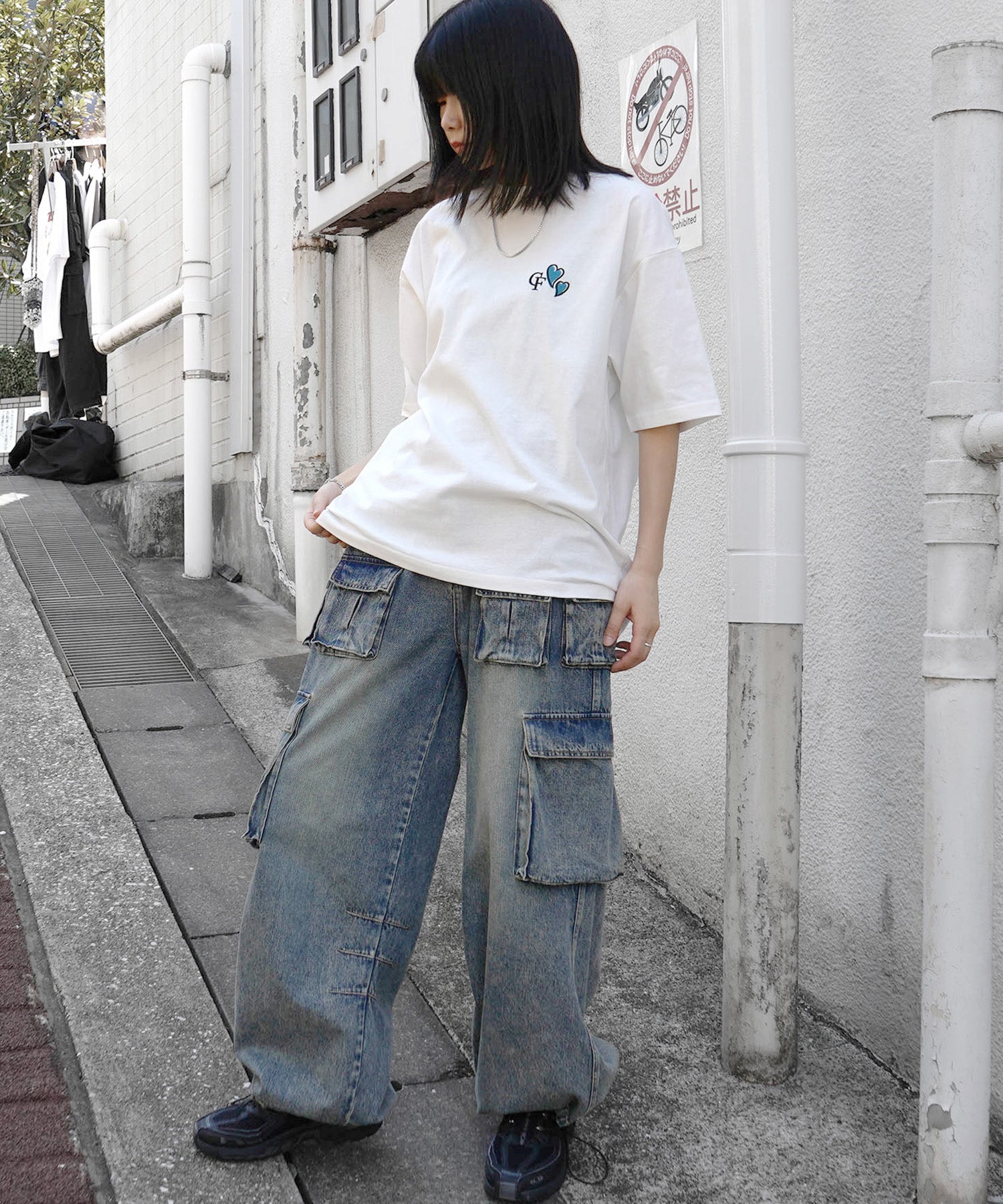 25SS ハートワンポイント刺繍 半袖Tシャツ