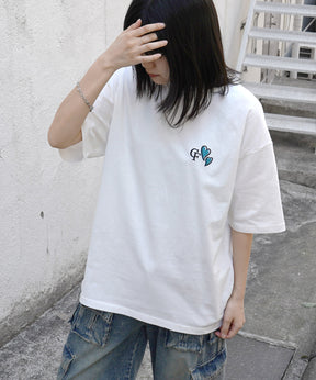 25SS ハートワンポイント刺繍 半袖Tシャツ