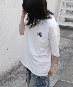 25SS ハートワンポイント刺繍 半袖Tシャツ