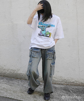 25SS【Disney Pixar / ディズニーピクサー】モンスターズ・インク ビッグシルエット半袖プリントTシャツ