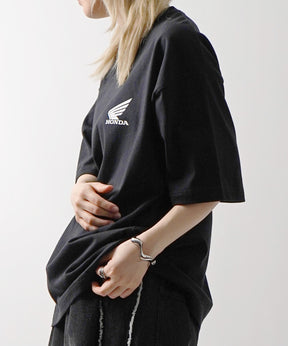 25SS【HONDA / ホンダ】ワンポイントプリント ボックスシルエット 半袖Tシャツ