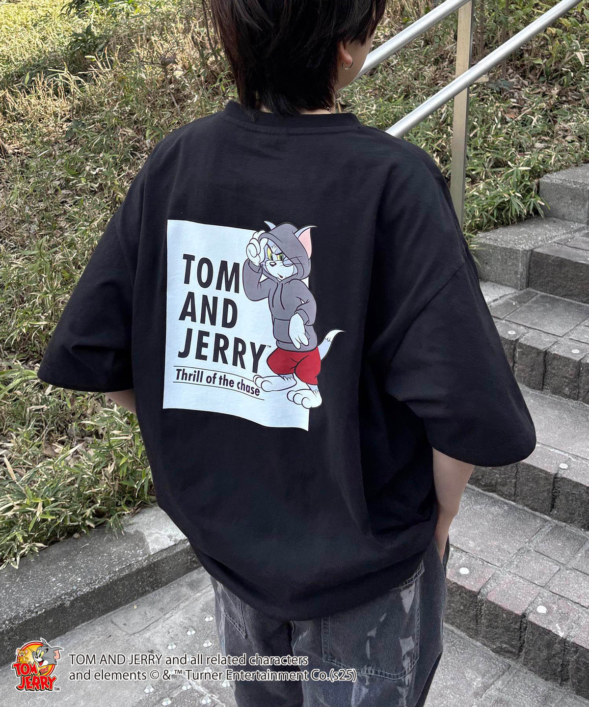 25SS【TOM&JERRY / トムトジェリー】トム ビッグシルエットバックプリントTシャツ