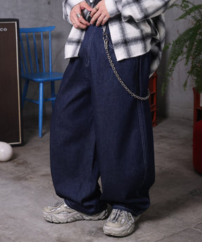 バレルレッグ リジット デニムパンツ