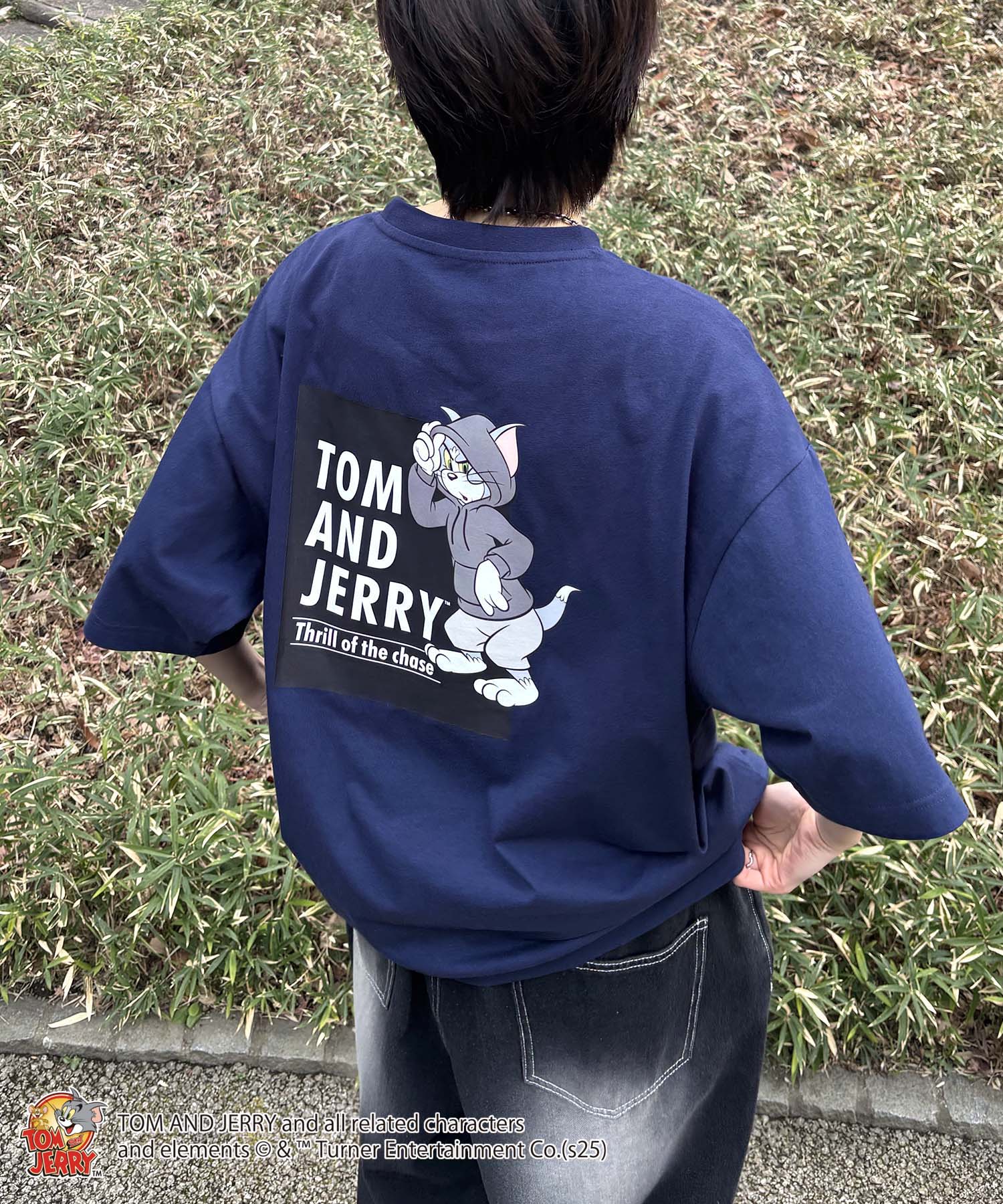 25SS【TOM&JERRY / トムトジェリー】トム ビッグシルエットバックプリントTシャツ