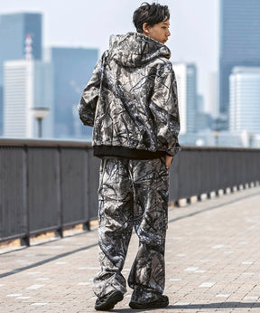 25SS【Labordi / ラボード】ツリーカモ柄 リアルツリー / デニム / ケミカル加工 ボックスシルエット フーディー ミリタリーフードジャケット