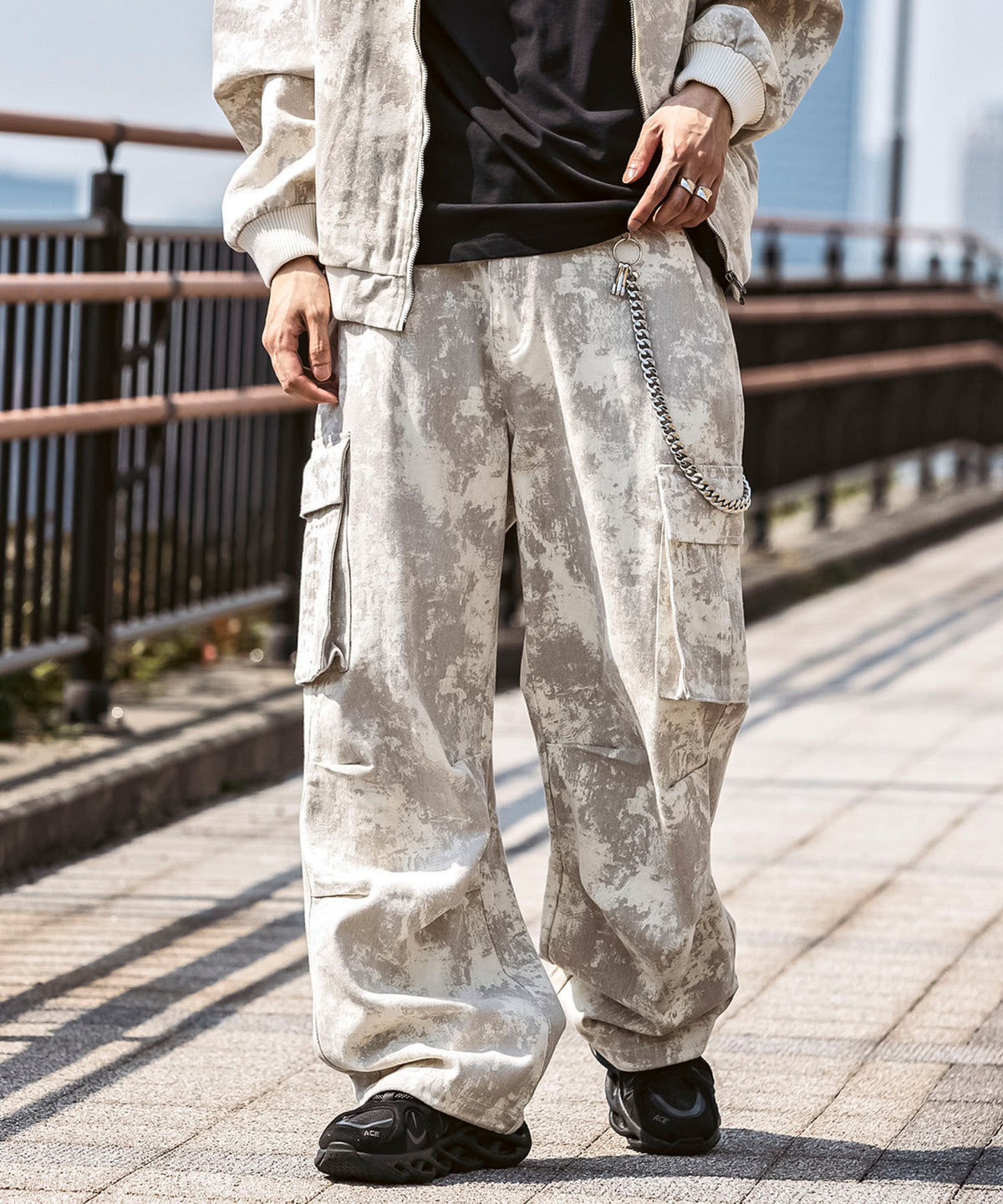 25SS【Labordi / ラボード】ツリーカモ柄 リアルツリー オーバーサイズ ミリタリーワイドカーゴパンツ