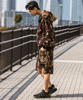 25SS【Labordi / ラボード】ツリーカモ柄 リアルツリー / デニム / ケミカル加工 ボックスシルエット フーディー ミリタリーフードジャケット