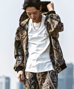 25SS【Labordi / ラボード】ツリーカモ柄 リアルツリー / デニム / ケミカル加工 ボックスシルエット フーディー ミリタリーフードジャケット