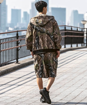 25SS【Labordi / ラボード】ツリーカモ柄 リアルツリー / デニム / ケミカル加工 ボックスシルエット フーディー ミリタリーフードジャケット