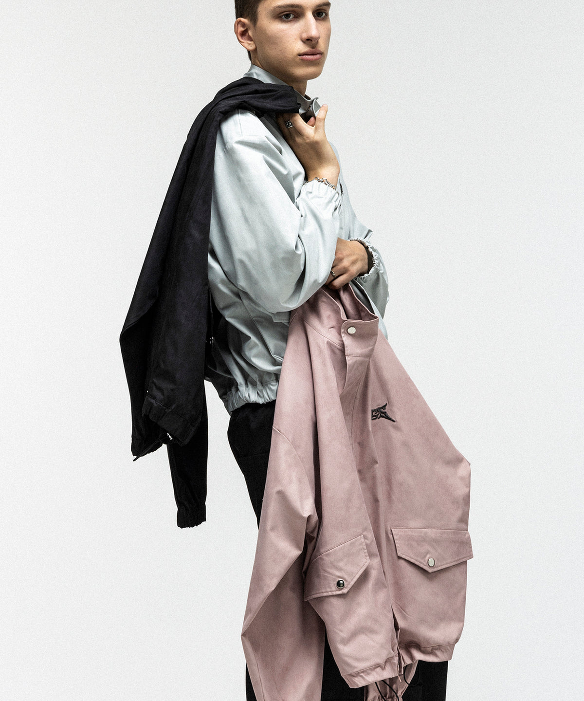 ACID WASH NYRON BLOUSON / アシッドウォッシュナイロンブルゾン