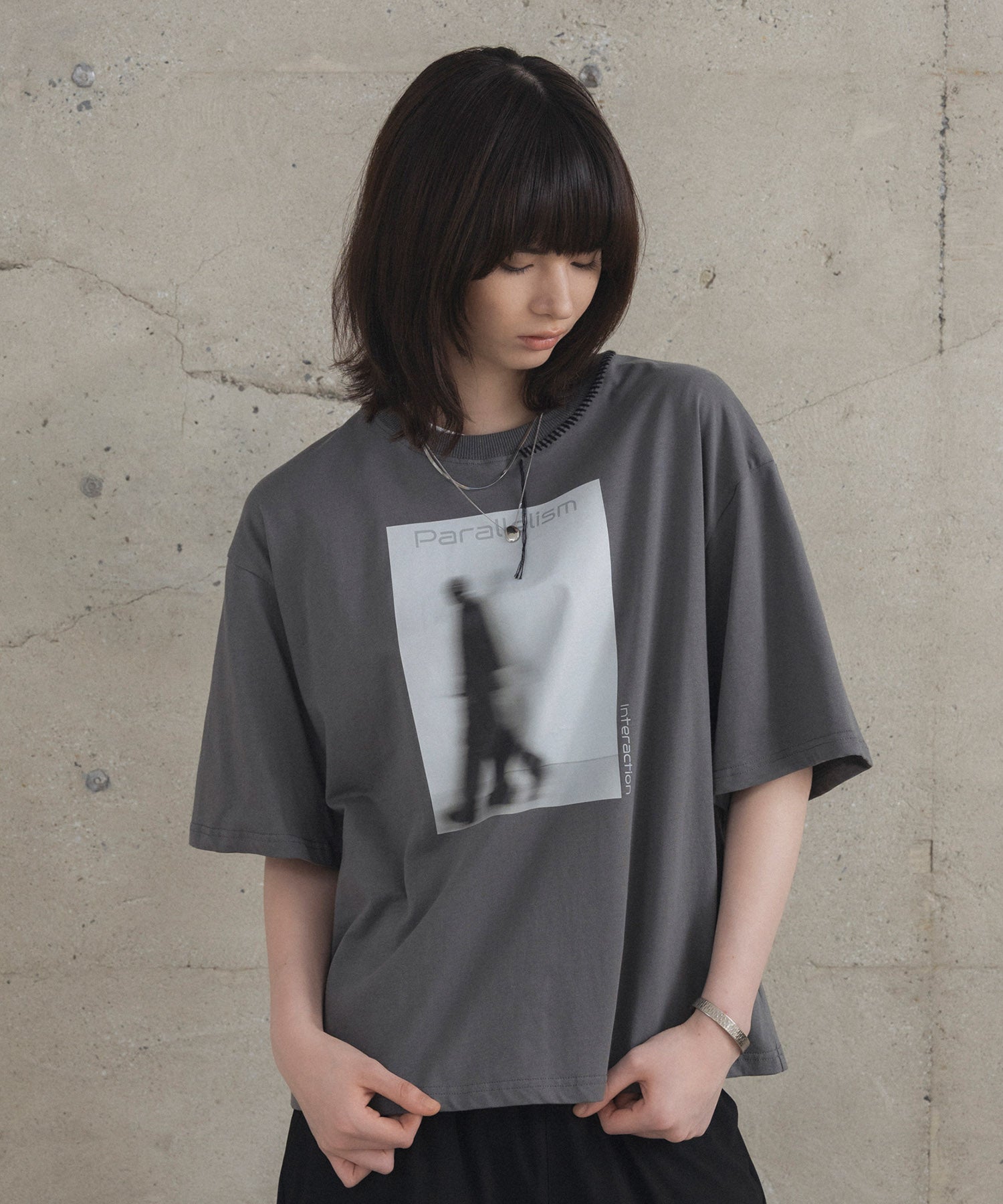 Neck Stitch Photo Graphic T-Shirt / ネックステッチ 写真グラフィックTシャツ