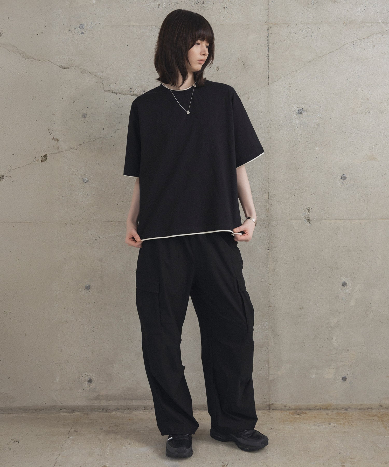 Neck Detail Plain T-Shirt / ネックディテール Tシャツ