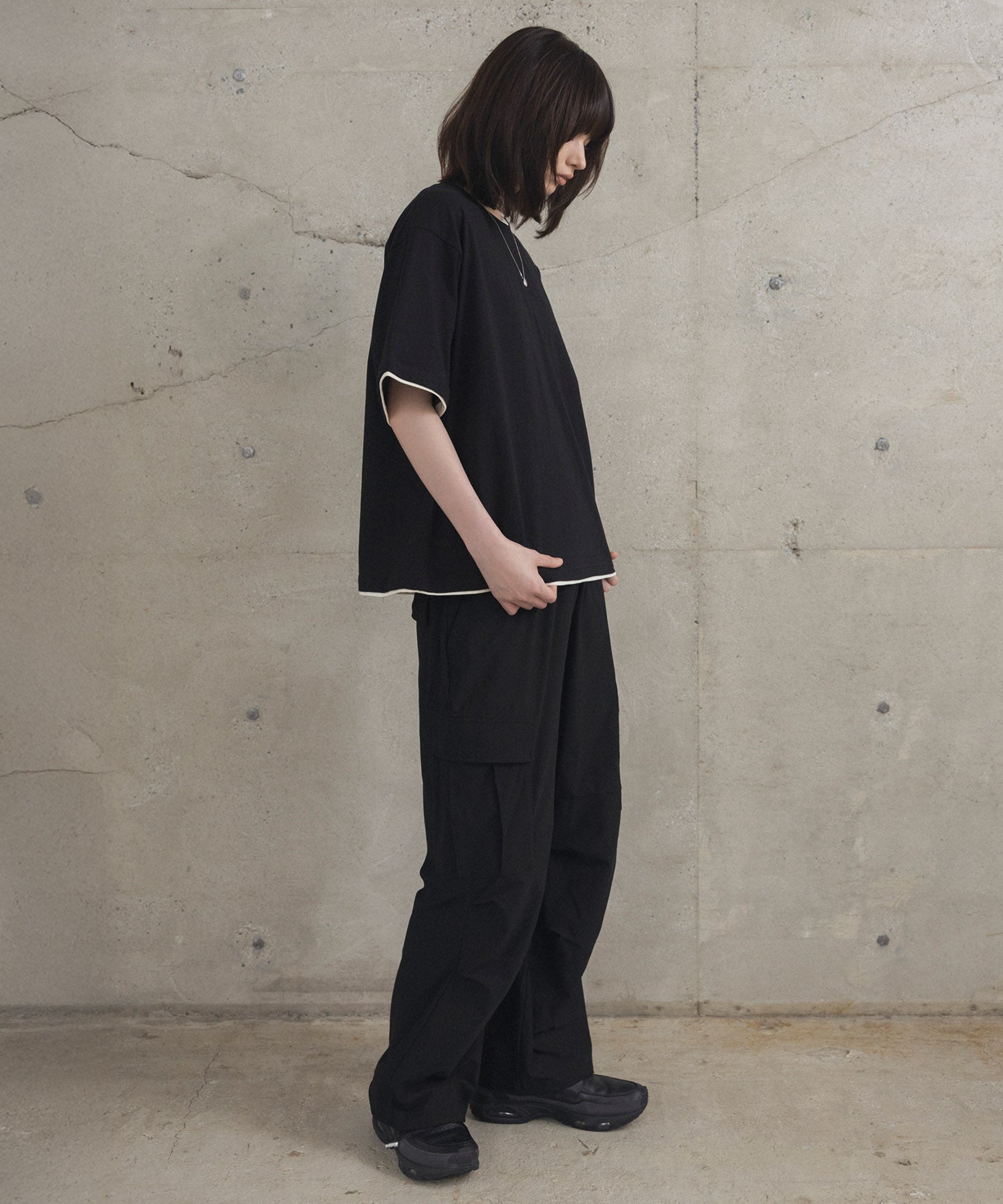 Neck Detail Plain T-Shirt / ネックディテール Tシャツ