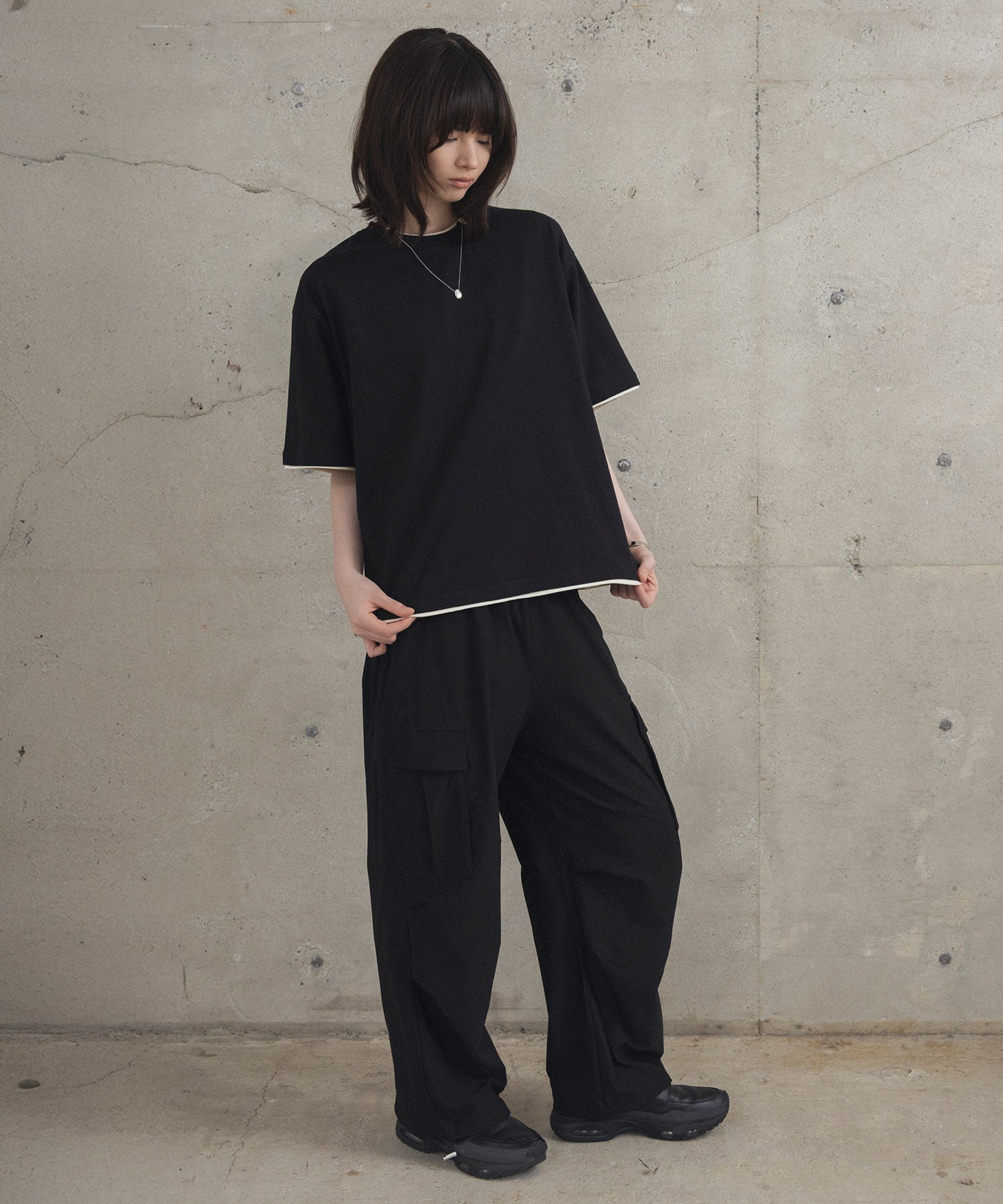 Neck Detail Plain T-Shirt / ネックディテール Tシャツ