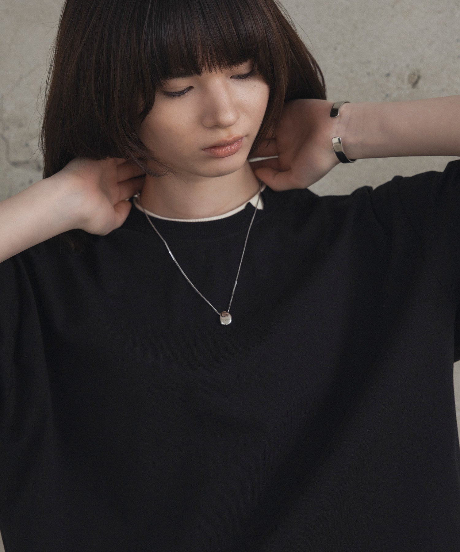 Neck Detail Plain T-Shirt / ネックディテール Tシャツ