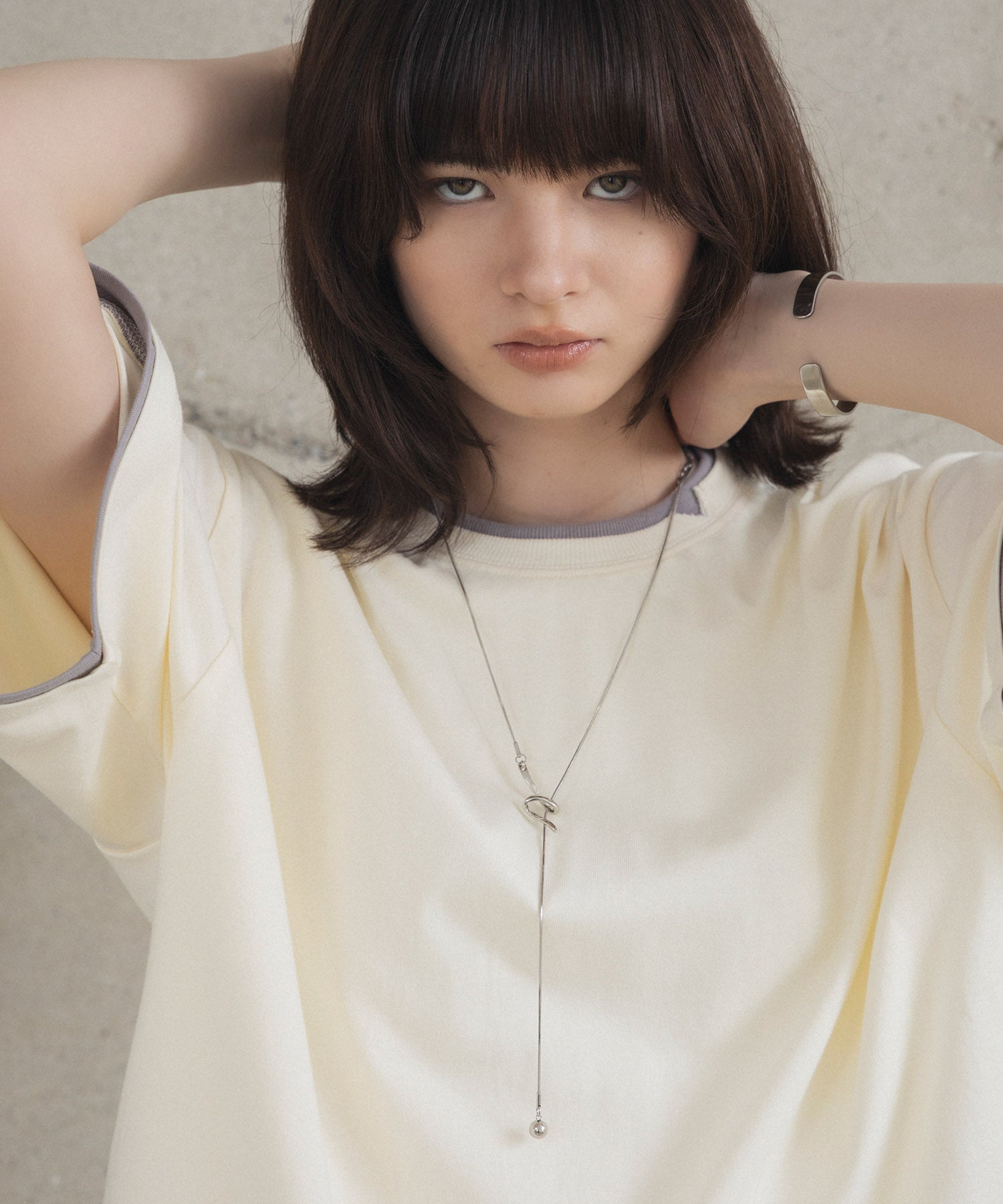 Neck Detail Plain T-Shirt / ネックディテール Tシャツ
