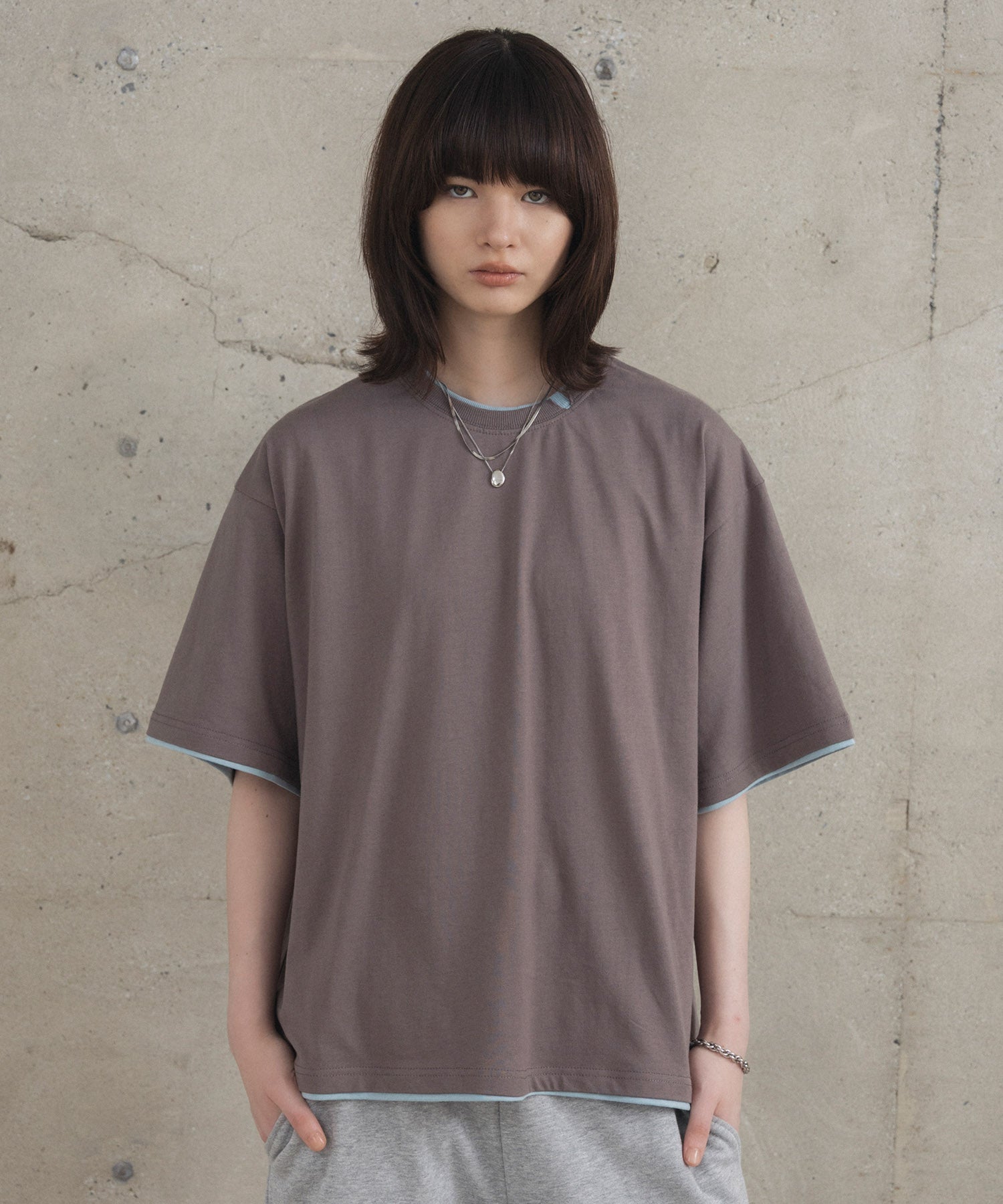 Neck Detail Plain T-Shirt / ネックディテール Tシャツ
