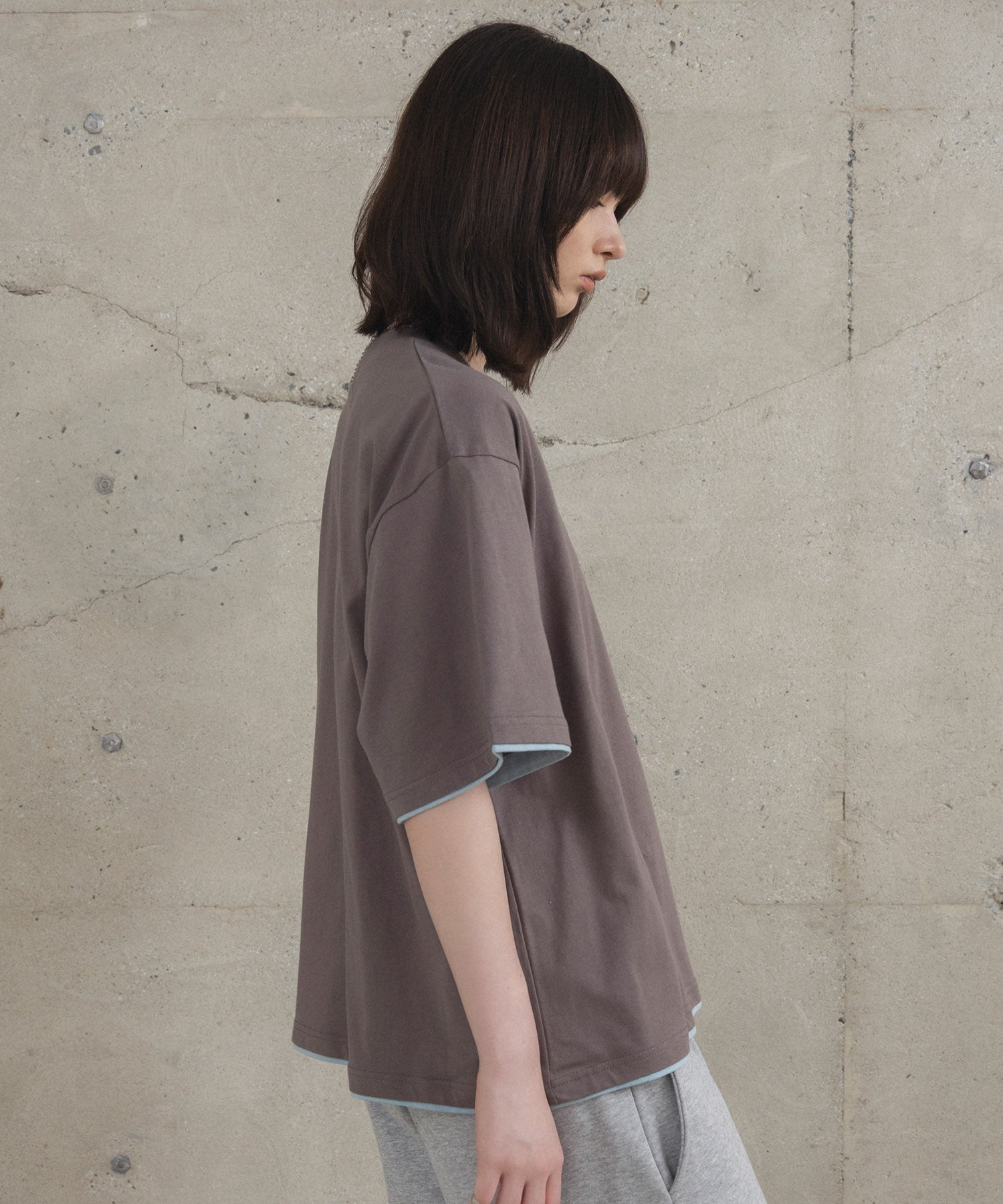 Neck Detail Plain T-Shirt / ネックディテール Tシャツ