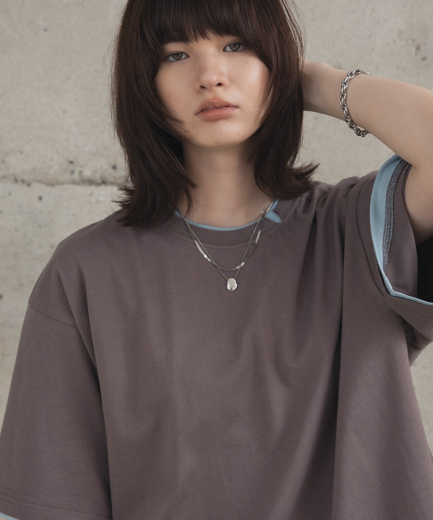 Neck Detail Plain T-Shirt / ネックディテール Tシャツ